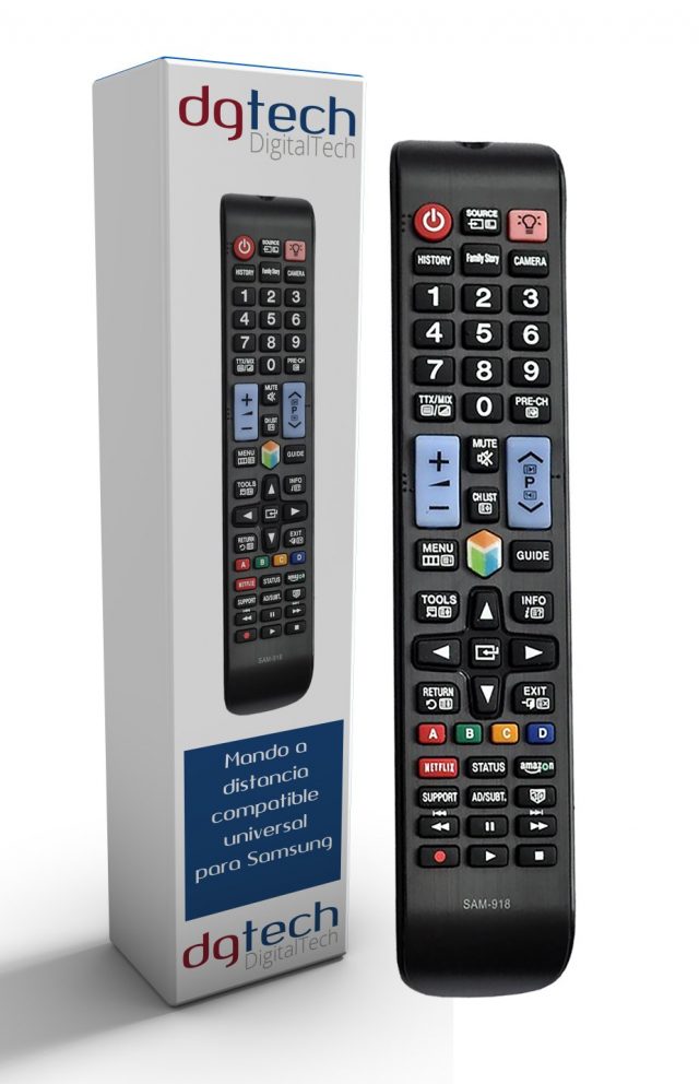 Mando Universal para televisores Samsung Smart 3D. Compatible con más de 340 Modelos de mandos Samsung